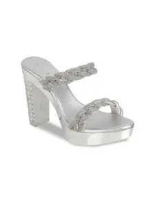 Metro Women Western Embellished Platform Heels Sandals