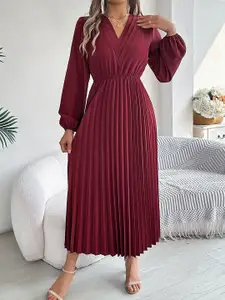 StyleCast x Revolte Women Solid Puff Sleeves Maxi Dress