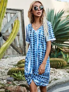 StyleCast Women Abstract Printed  V-Neck A-Line Dress