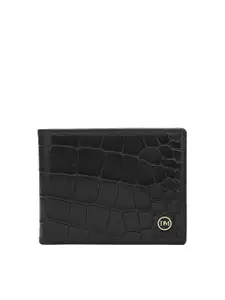 Da Milano Men Textured Leather Two Fold Wallet