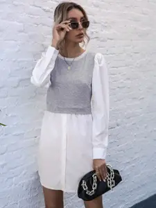 StyleCast Round Neck Solid Sheath Dress