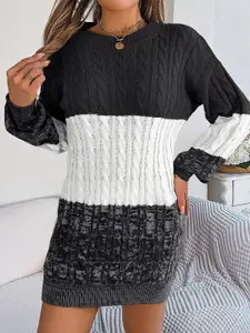 StyleCast x Revolte Self Design Winter Sheath Dress