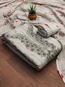 Panzora Floral Printed Sequinned Unstitched Dress Material