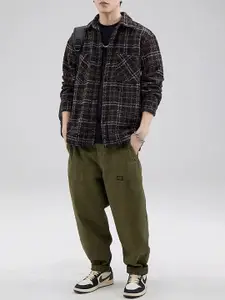 StyleCast x Revolte Men Spread Collar Checked Casual Tailored Jacket