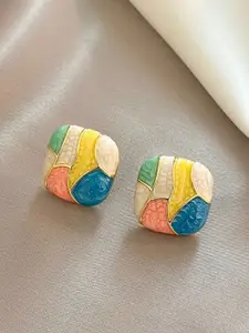 SUBHAGALANKAR Gold-Plated Square Shaped Studs