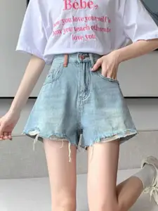 StyleCast Women Loose Fit High-Rise Denim Shorts