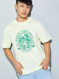 max Men Graphic Printed Round Neck Cotton Relaxed Fit T-shirt