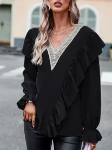 StyleCast Women Solid V-Neck Top