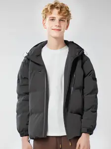 StyleCast x Revolte Men Hooded Solid Casual Puffer Jacket