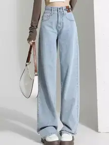 StyleCast Women Straight Fit High-Rise Light Fade Jeans