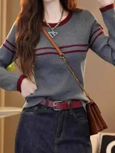 StyleCast Women Striped Printed Sweater