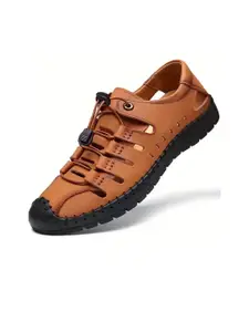 LABBIN Men PU Fisherman Sandals