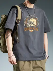 StyleCast Men Printed Extended Sleeves Raw Edge T-shirt