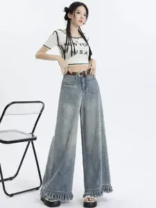 StyleCast x Revolte Women Flared Light Fade Jeans