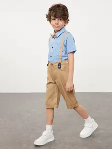 Trendyol Boys Tropical Printed Short Sleeves Shirt With Shorts & Suspender