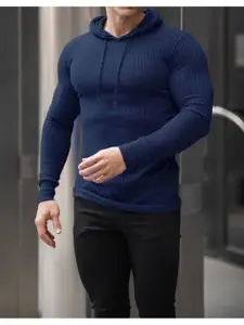 StyleCast x Revolte Men Striped Hooded Sweatshirt