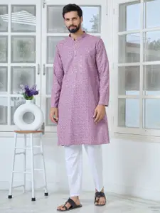 See Designs Men Woven Design Sequins Kurta