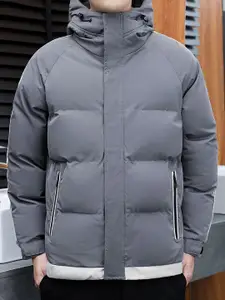 StyleCast x Revolte Men Hooded Neck Quilted Jacket