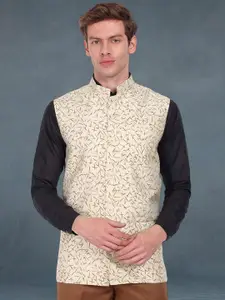 Moda Rapido Printed Mandarin Collar Nehru Jacket