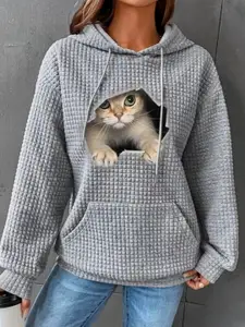 StyleCast Women Printed Hooded Sweatshirt