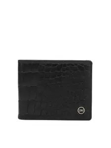 Da Milano Men Textured Leather Two Fold Wallet