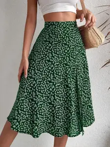 StyleCast Floral Printed Flared Midi Skirts