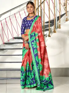 Anouk Floral Pure Cotton Block Print Saree