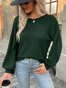 StyleCast Self Design Round Neck Top