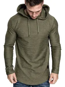 StyleCast x Revolte Men Solid Hood Pullover Sweatshirt
