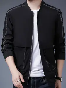 StyleCast x Revolte Men Stand Collar Solid Casual Windcheater Jacket