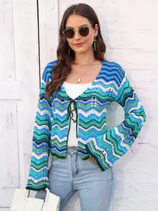 StyleCast x Revolte Women Printed Tie-Up Shrug