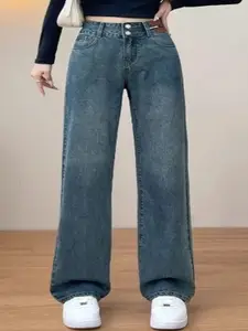 StyleCast Women Straight Fit High-Rise Light Fade Jeans