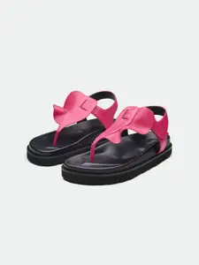 Oroh Women Leather T-Strap Flats