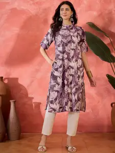 Sangria Women Floral Printed A-line Kurta