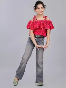 DMP FASHION Floral Printed Off-Shoulder Cotton Top