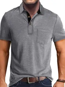 StyleCast x Revolte Men Solid Polo Collar T-shirt