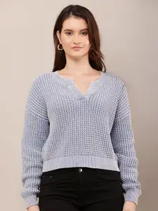 NoBarr Women Cable Knit Crop Pullover