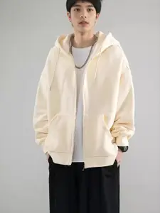 StyleCast x Revolte Men Solid Hood Front-Open Sweatshirt