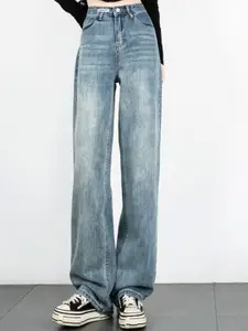 StyleCast Women Straight Fit High-Rise Light Fade Jeans