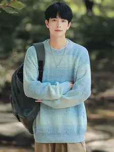 StyleCast x Revolte Men Colourblocked Longline Pullover Sweaters