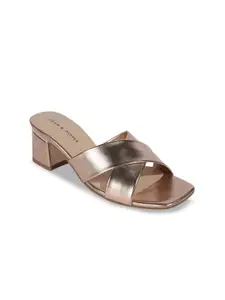 LEMON & PEPPER PU Party Block Sandals