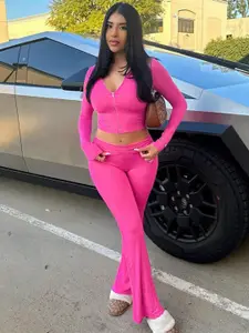 StyleCast x Revolte V-Neck Crop Top with Trousers