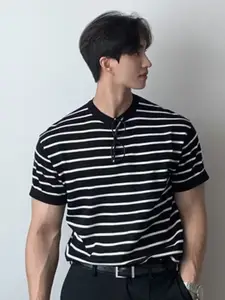 StyleCast x Revolte Men Striped Round Neck Regular Fit T-shirt