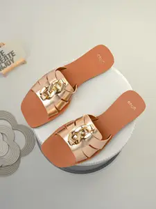 Styli Women Embellished Ethnic Open Toe Flats