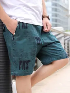 StyleCast x Revolte Men Printed Mid-Rise Cotton Shorts