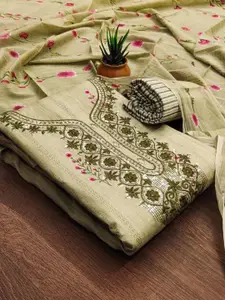 Panzora Floral Embroidered Unstitched Dress Material