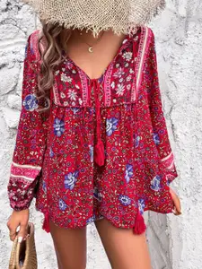 StyleCast Women Floral Printed Bardot Top