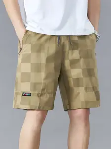 StyleCast x Revolte Men Checked Regular Fit Mid-Rise Cotton Shorts