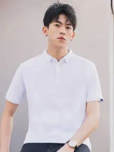 StyleCast x Revolte Men Solid Polo Collar Cotton T-shirt