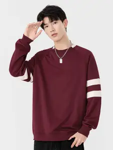 StyleCast x Revolte Men Solid Round Neck Pullover Sweatshirt
